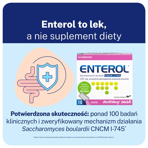 Miniaturka artykułu - #1 Zestaw ENTEROL 250 mg, 3 x 10 saszetek
