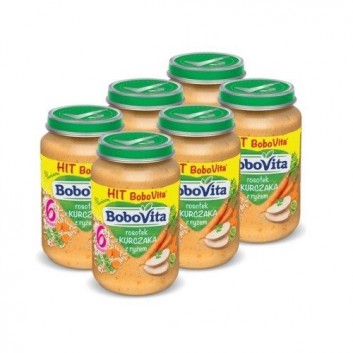 Zdjęcie produktu - 0 ZESTAW 6 x BoboVita Zupka rosołek z kurczaka z ryżem, 190g