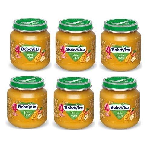 Miniaturka artykułu - #0 ZESTAW 6 x BoboVita deserek jabłka z dynią, 125 g