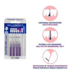 #3 – ELGYDIUM CLINIC MONO COMPACT 5 Szczoteczki do przestrzeni międzyzębowych - purpurowe