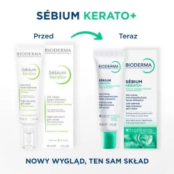 Miniaturka artykułu - #1 BIODERMA S&eacute;bium Kerato+ Żel-Krem Przeciwtrądzikowy, 30ml