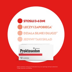 Zdjęcie produktu - #2 Proktosedon, 12 czopk&oacute;w - lek na hemoroidy