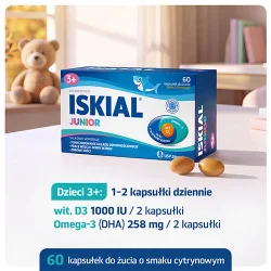 Miniaturka artykułu - #1 Iskial Junior kapsułki do żucia, 60 kaps.
