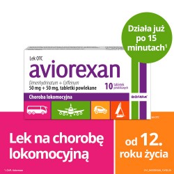 #0 – Aviorexan, Lek przeciwwymiotny i na chorobę lokomocyjną, 10 tabletek