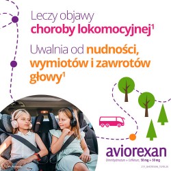 #1 – Aviorexan, Lek przeciwwymiotny i na chorobę lokomocyjną, 10 tabletek