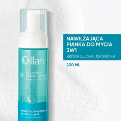 Miniaturka artykułu - #0 OILLAN Nawilżająca pianka 3w1 do mycia twarzy, ciała i włos&oacute;w, 200ml