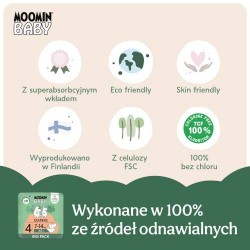 Zdjęcie produktu - #0 MOOMIN BABY Diapers Pieluszki ekologiczne 4 (7-14kg), 63szt.
