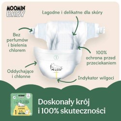 Zdjęcie produktu - #2 MOOMIN BABY Newborn Pieluszki ekologiczne 1 (2-5kg), 25szt.