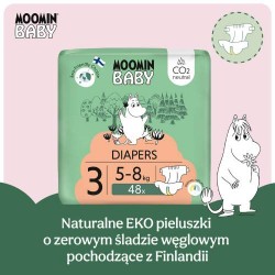 Zdjęcie produktu - #1 MOOMIN BABY Diapers Pieluszki ekologiczne 3 (5-8kg), 48szt.