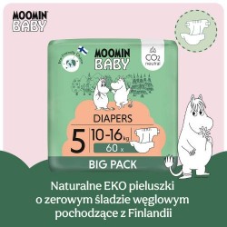 Zdjęcie produktu - #1 MOOMIN BABY Diapers Pieluszki ekologiczne 5 (10-16kg), 60szt.