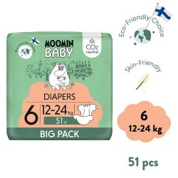 Zdjęcie produktu - #0 MOOMIN BABY Diapers Pieluszki ekologiczne 6 (12-24kg), 51szt.