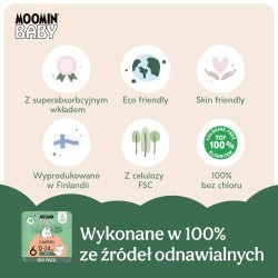 Zdjęcie produktu - #3 MOOMIN BABY Diapers Pieluszki ekologiczne 6 (12-24kg), 51szt.