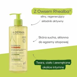 Miniaturka artykułu - #1 A-DERMA EXOMEGA Control Olejek emolient pod prysznic dla dzieci i dorosłych, 500ml