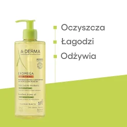#2 – A-DERMA EXOMEGA Control Olejek emolient pod prysznic dla dzieci i dorosłych, 500ml
