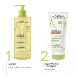 #4 – A-DERMA EXOMEGA Control Olejek emolient pod prysznic dla dzieci i dorosłych, 500ml