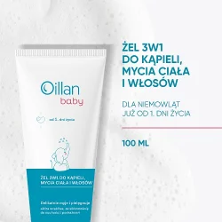 Miniaturka artykułu - #0 OILLAN Baby Żel do kąpieli i mycia ciała i włos&oacute;w 3w1 od 1. dnia życia, 100ml
