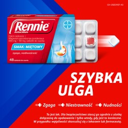 Zdjęcie produktu - #0 Rennie Antacidum o smaku miętowym, 48 tabletek 