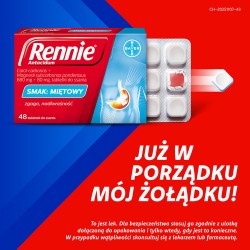 Zdjęcie produktu - #1 Rennie Antacidum o smaku miętowym, 48 tabletek 