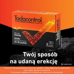 Zdjęcie produktu - #0 Tadalafil TADACONTROL 10 mg Lek na erekcję, 2 tabletki powlekane