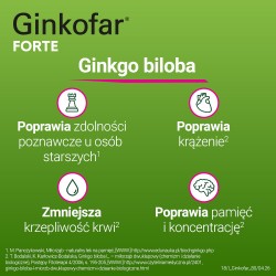 Zdjęcie produktu - #4 Ginkofar Forte 80 mg, 60 tabletek
