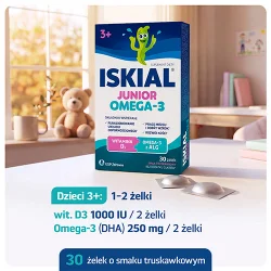 Miniaturka artykułu - #1 Iskial Junior Omega-3 żelki o smaku truskawkowym, 30 szt.