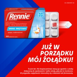 Zdjęcie produktu - #1 Rennie Antacidum smak miętowy, 60 tabletek