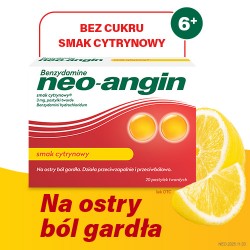 Zdjęcie produktu - #0 Benzydamine Neo-Angin smak cytrynowy 3 mg, 20 pastylek