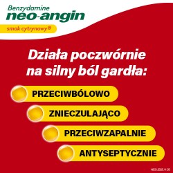 Zdjęcie produktu - #1 Benzydamine Neo-Angin smak cytrynowy 3 mg, 20 pastylek