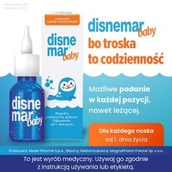Zdjęcie produktu - #0 Disnemar Baby Izotoniczny roztw&oacute;r soli mineralnych do nosa, 25 ml