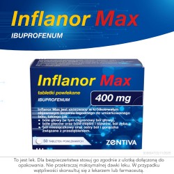 Zdjęcie produktu - #0 Inflanor Max ibuprofen 400 mg, 50 tabletek