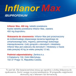 Zdjęcie produktu - #5 Inflanor Max ibuprofen 400 mg, 50 tabletek