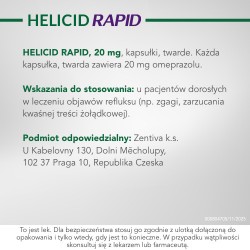 Zdjęcie produktu - #4 Helicid Rapid - omeprazol 20mg, szybkodziałający lek na zgagę 14 kapsułek