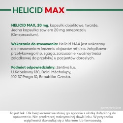 Zdjęcie produktu - #6 Helicid Rapid - omeprazol 20mg, szybkodziałający lek na zgagę 14 kapsułek