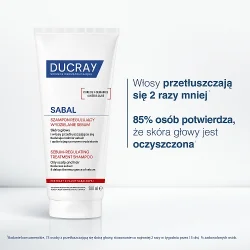 Miniaturka artykułu - #0 Ducray Sabal Szampon regulujący wydzielanie sebum, 200 ml