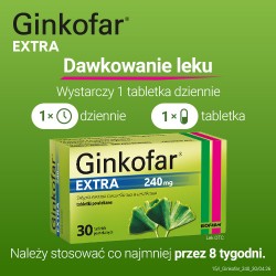 Zdjęcie produktu - #6 Ginkofar Extra 240 mg, 30 tabletek powlekanych