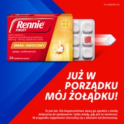Zdjęcie produktu - #1 Rennie o smaku owocowym, 24 tabletki do ssania