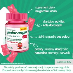 Zdjęcie produktu - #1 Junior-Angin Żelki na gardło smak truskawkowy, 30 szt.