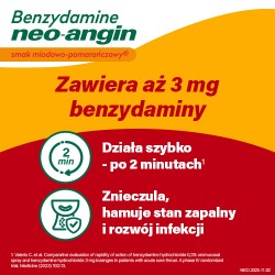 Zdjęcie produktu - #2 Benzydamine Neo-Angin smak miodowo-pomarańczowy, 20 pastylek