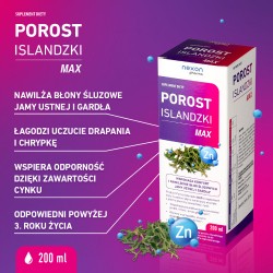 Zdjęcie produktu - #0 Porost Islandzki Max Syrop z porostem islandzkim i cynkiem, 200 ml
