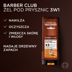 Zdjęcie produktu - #2 L'Or&eacute;al Men Expert Barber Club 3w1 Żel do mycia ciała włos&oacute;w i brody, 400 ml