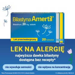 Zdjęcie produktu - #0 Bilastyna Amertil 20 mg, 20 tabletek - lek przeciwalergiczny