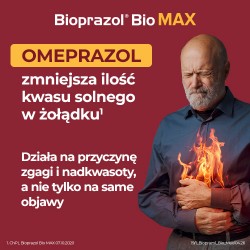 Zdjęcie produktu - #1 Bioprazol Bio Max 20 mg, 14 kapsułek twardych - leczenie zgagi i zarzucania treści żołądkowej
