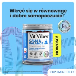 Zdjęcie produktu - #0 Vit Vibes Calm & Balance żelki smak malinowy, 60 szt.