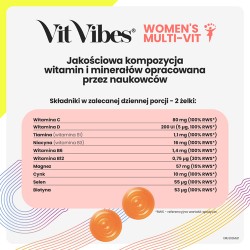 Zdjęcie produktu - #2 Vit Vibes Women's Multi-Vit żelki smak pomarańcza i mango, 60 szt.