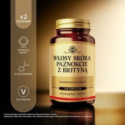#4 – Solgar Włosy Sk&oacute;ra Paznokcie z Biotyną, 120 tabl.