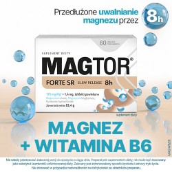Miniaturka artykułu - #0 Magtor Forte SR, 60 tabl. - suplement diety z magnezem i witaminą B6
