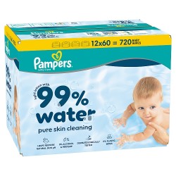 Zdjęcie produktu - #0 Pampers 99% Water Chusteczki nawilżane, 12 x 60 szt.