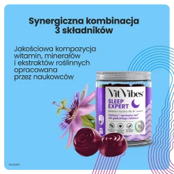 #2 – Vit Vibes Sleep Expert żelki o smaku jagodowym z nutą lawendy, 60 szt.