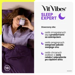 #6 – Vit Vibes Sleep Expert żelki o smaku jagodowym z nutą lawendy, 60 szt.