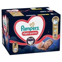 Zdjęcie produktu - #0 Pampers Night Pants 7 Pieluchomajtki dla dzieci, 70 szt.